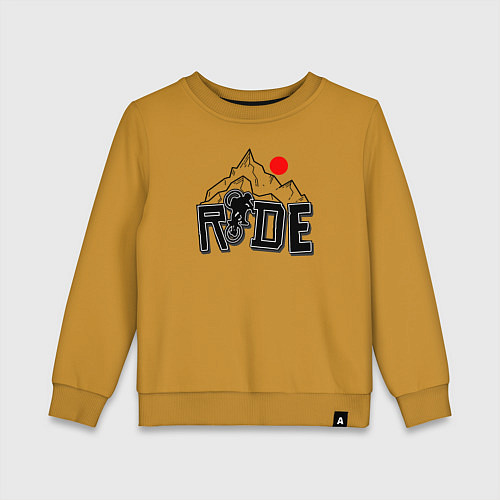 Детский свитшот Ride bicycle / Горчичный – фото 1