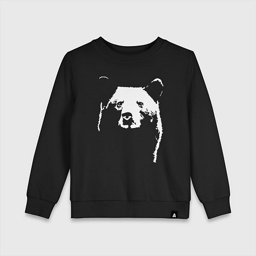 Детский свитшот Медвежий лик / Черный – фото 1