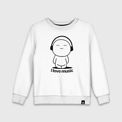 Детский свитшот Я Люблю Музыку I love Music