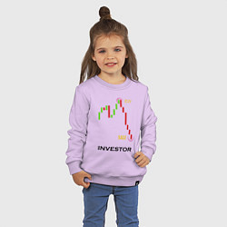 Свитшот хлопковый детский Investor, цвет: лаванда — фото 2