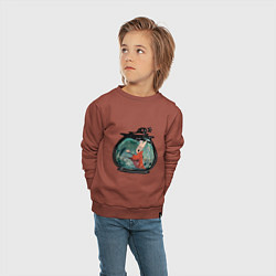 Свитшот хлопковый детский Хорнет и ткачи, цвет: кирпичный — фото 2
