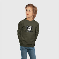 Свитшот хлопковый детский Anaheim Ducks Анахайм Дакс Серый, цвет: хаки — фото 2