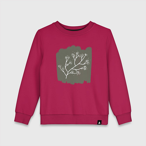 Детский свитшот Ветка с листьями / Маджента – фото 1