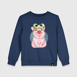 Детский свитшот Милый поросенок в шапке-лягушке