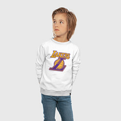 Свитшот хлопковый детский Lakers Лейкерс Коби Брайант, цвет: белый — фото 2