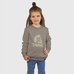 Свитшот хлопковый детский Punk Skull, цвет: утренний латте — фото 2