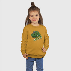 Свитшот хлопковый детский Pirate Crocodile, цвет: горчичный — фото 2