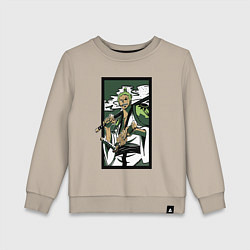 Свитшот хлопковый детский ЗОРО САМУРАЙ ИЗ ВАН ПИСА, цвет: миндальный