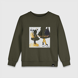 Детский свитшот Мама и дочка с мороженым держатся за руки надпись