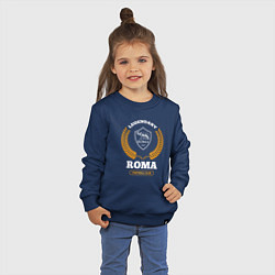 Свитшот хлопковый детский Лого Roma и надпись Legendary Football Club, цвет: тёмно-синий — фото 2