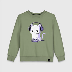 Детский свитшот Котёнок игроман The kitten is a gambler