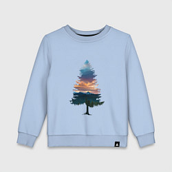 Свитшот хлопковый детский Лес в ёлке, цвет: мягкое небо