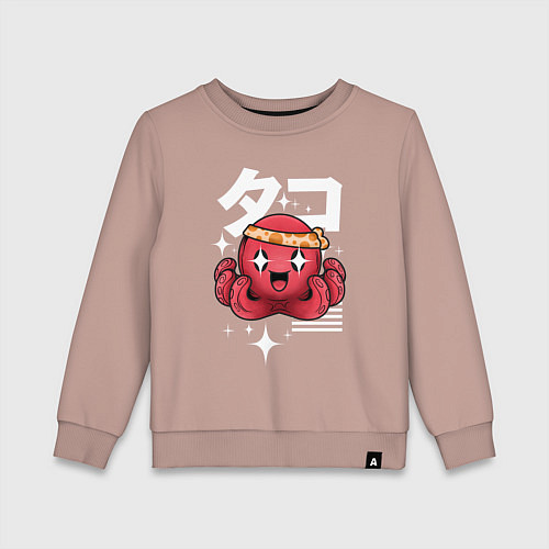 Детский свитшот Japanese octopus / Пыльно-розовый – фото 1