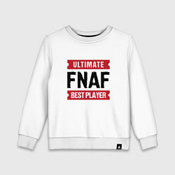 Свитшот хлопковый детский FNAF: таблички Ultimate и Best Player, цвет: белый