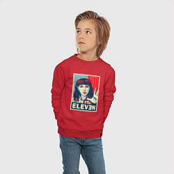 Свитшот хлопковый детский Stranger Things Eleven, цвет: красный — фото 2