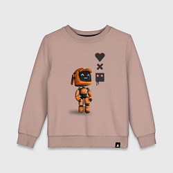 Свитшот хлопковый детский Оранжевый робот с логотипом LDR, цвет: пыльно-розовый