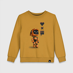 Свитшот хлопковый детский Оранжевый робот с логотипом LDR, цвет: горчичный