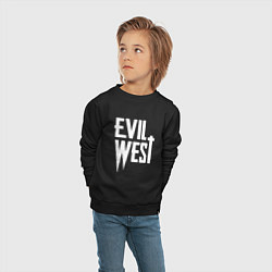 Свитшот хлопковый детский Evil west logo, цвет: черный — фото 2