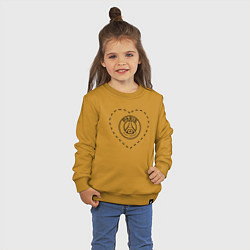 Свитшот хлопковый детский Лого PSG в сердечке, цвет: горчичный — фото 2