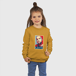 Свитшот хлопковый детский Kanye - Hip Hop, цвет: горчичный — фото 2