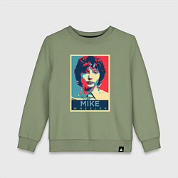 Свитшот хлопковый детский Stranger Things Майк, цвет: авокадо