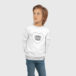 Свитшот хлопковый детский Лого Bayer 04 в сердечке, цвет: белый — фото 2