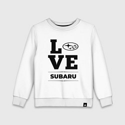 Свитшот хлопковый детский Subaru Love Classic, цвет: белый