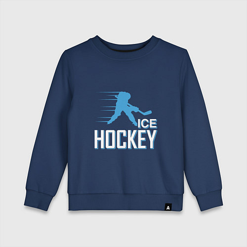 Детский свитшот Хоккей Силуэт спортсмена / Тёмно-синий – фото 1