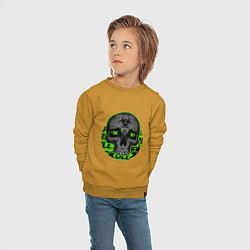 Свитшот хлопковый детский SKULL TOXIC, цвет: горчичный — фото 2