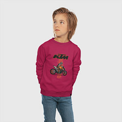 Свитшот хлопковый детский KTM Moto theme, цвет: маджента — фото 2