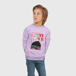 Свитшот хлопковый детский ДРАКЕН - DRAKEN ТОКИЙСКИЕ МСТИТЕЛИ, цвет: лаванда — фото 2