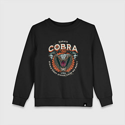 Свитшот хлопковый детский Кобра Кай - логотип с Коброй Cobra Kai Logo, цвет: черный