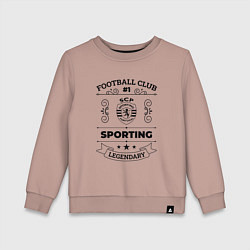 Свитшот хлопковый детский Sporting: Football Club Number 1 Legendary, цвет: пыльно-розовый