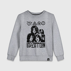 Свитшот хлопковый детский Led Zeppelin Black, цвет: меланж