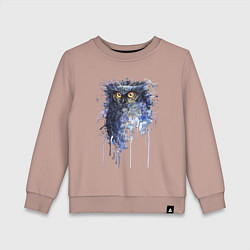 Детский свитшот Прикольная сова в акварельном рисунке