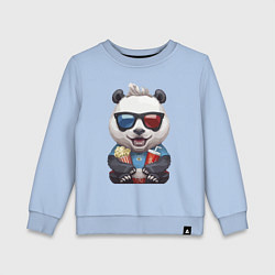 Детский свитшот Прикольный панда с попкорном и колой