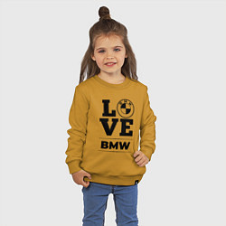 Свитшот хлопковый детский BMW love classic, цвет: горчичный — фото 2
