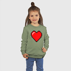 Свитшот хлопковый детский Пиксельное сердце-здоровье - Красный, цвет: авокадо — фото 2