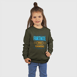 Свитшот хлопковый детский Игра Fortnite pro gaming, цвет: хаки — фото 2