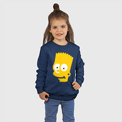 Свитшот хлопковый детский Барт Симпсон - портрет, цвет: тёмно-синий — фото 2
