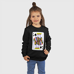 Свитшот хлопковый детский Игральная карта - Король, цвет: черный — фото 2