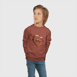 Свитшот хлопковый детский Золотая лошадь в сердечке, цвет: кирпичный — фото 2