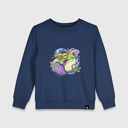 Детский свитшот Сумасшедшая вселенная абстракт / Тёмно-синий – фото 1