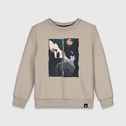 Детский свитшот Оранжевая луна и дикий альпинизм