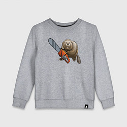 Детский свитшот Бобер с бензопилой