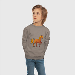 Свитшот хлопковый детский Конь бьет копытом, цвет: утренний латте — фото 2