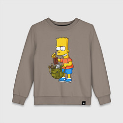 Детский свитшот Барт Симпсон разбирает свой рюкзак