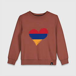 Свитшот хлопковый детский Сердце - Армения, цвет: кирпичный