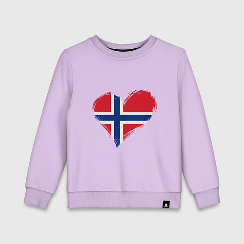Детский свитшот Сердце - Норвегия / Лаванда – фото 1