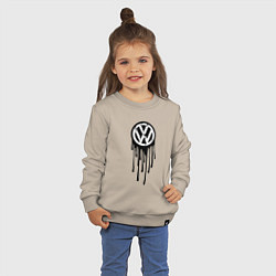 Свитшот хлопковый детский Volkswagen - art logo, цвет: миндальный — фото 2